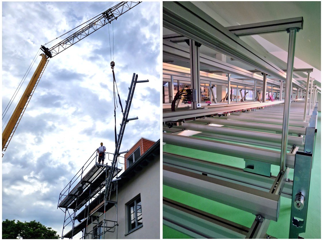 Aufbau der neuen Sortieranlage in Dransfeld