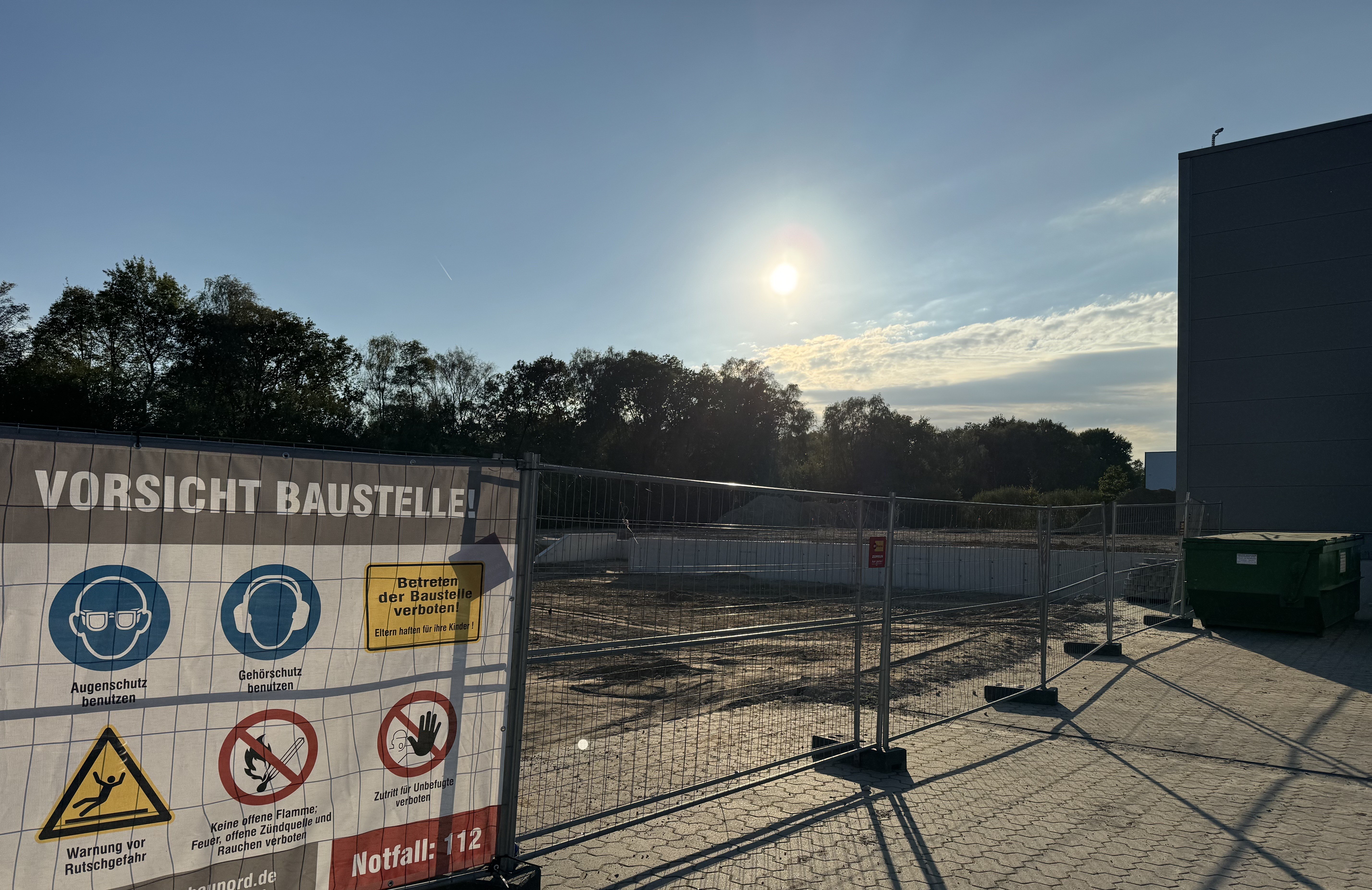 Baustelle bei Wäscherei Rotenburger